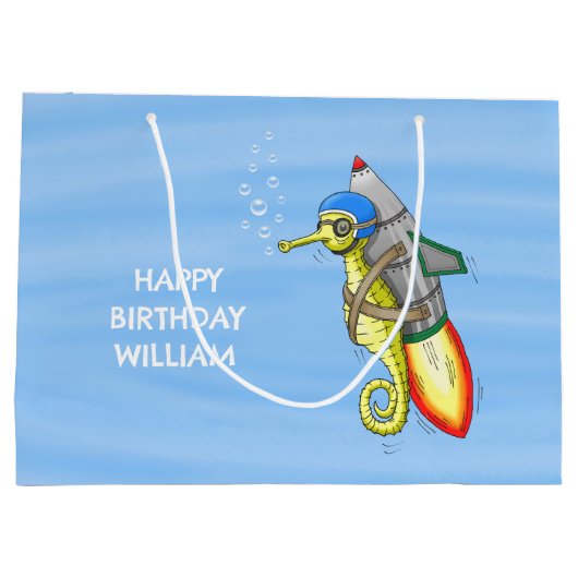 Seepferd Große Geschenktüte (Rückseite)