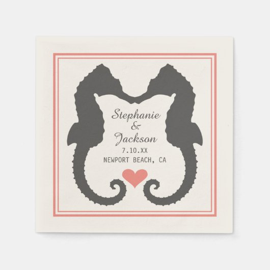 Seepferd Heart Serviette (Vorderseite)