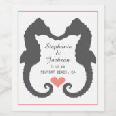 Seepferd Heart Weinetikett (Einzelnes Label)