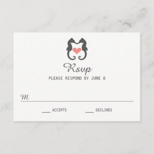 Seepferd-Herz - RSVP-Karte RSVP Karte