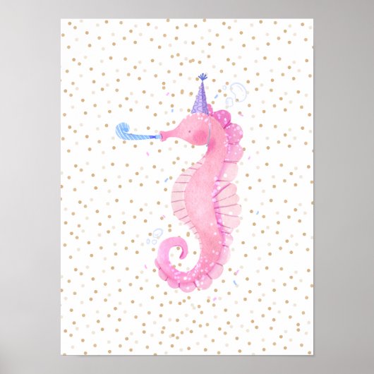 Seepferd Hippocampes Ocean Coastal Kinderzimmer Poster (Vorne)