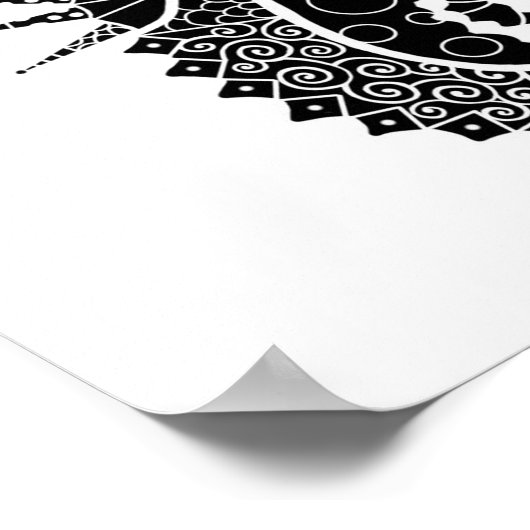 Seepferd Illustration Poster (Ecke)