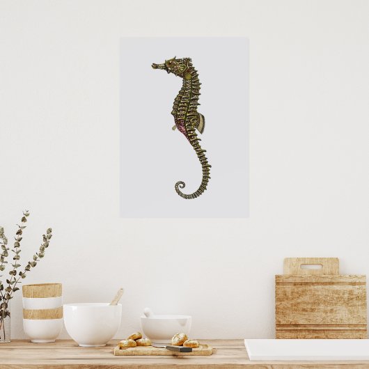 Seepferd Illustration Poster (Küche)