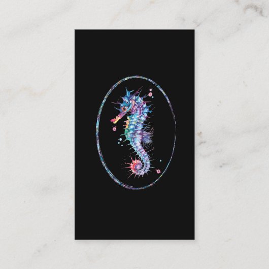 Seepferd Illustration Unterwasser-Kunst Visitenkarte (Vorderseite)