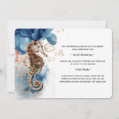 Seepferd-Illustrationsnavy Einladung (Rückseite)