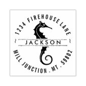 Seepferd in Circle Rücksendeadresse Briefmarke Gummistempel (Prägung)