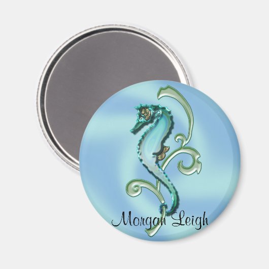 Seepferd in den Algen Magnet (Vorderseite/Rückseite)