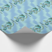 Seepferd in der Meerespflanze Geschenkpapier (Ecke)