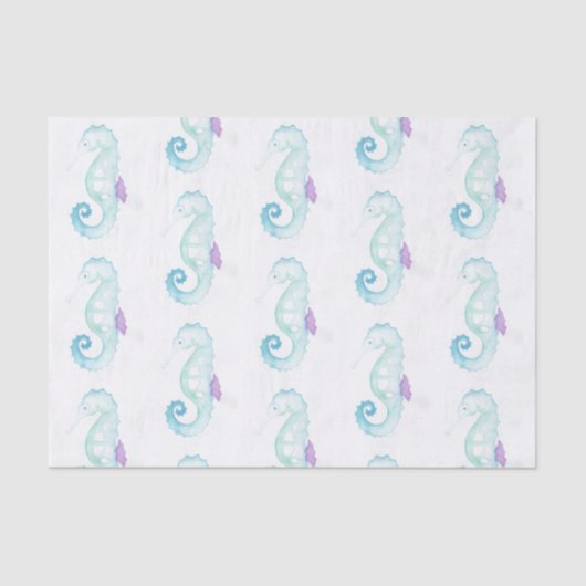 Seepferd in Pastelltönen Seidenpapier (Vorderseite)