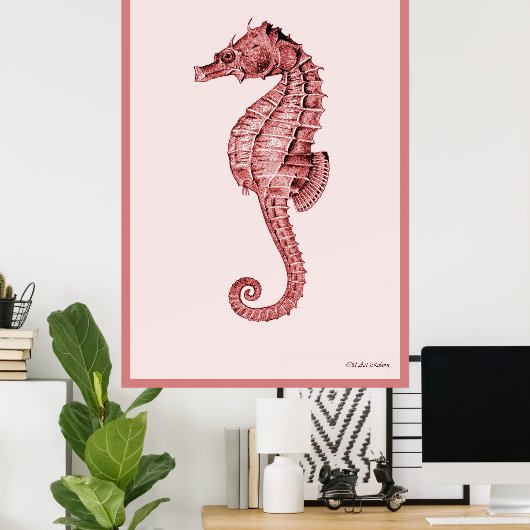 Seepferd in rosa poster (Heimbüro)