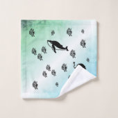 Seepferd ins Grüne Badhandtuch Set (Waschlappen)