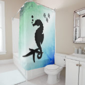 Seepferd ins Grüne Duschvorhang (Beispiel)