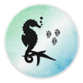 Seepferd ins Grüne Keramikknauf (Vorderseite)