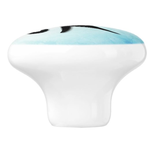 Seepferd ins Grüne Keramikknauf (Seitenansicht)