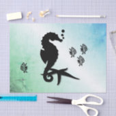 Seepferd ins Grüne Seidenpapier (Handwerk)