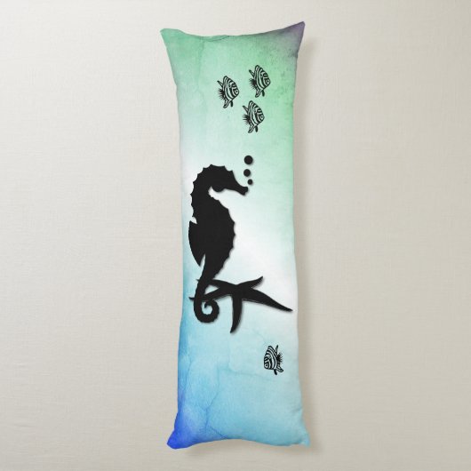 Seepferd ins Grüne Seitenschläferkissen (Rückseite (Vertikal))