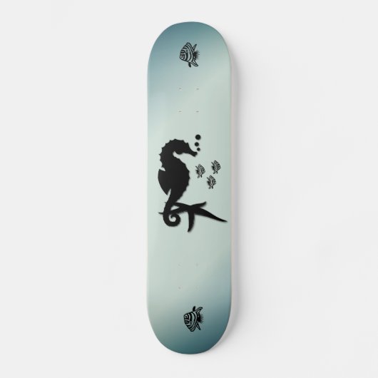 Seepferd ins Grüne Skateboard (Vorderseite)