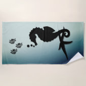 Seepferd ins Grüne Strandtuch (Vorderseite)