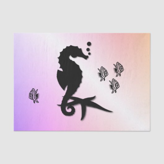 Seepferd ins Lila Seidenpapier (Vorderseite)