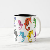 Seepferd-Kaffee-Tasse der Los-O Zweifarbige Tasse (VorderseiteRechts)