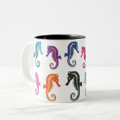 Seepferd-Kaffee-Tasse der Los-O Zweifarbige Tasse (Vorderseite Links)