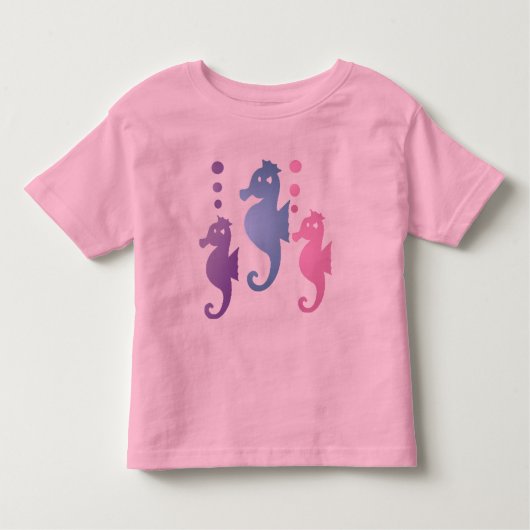 Seepferd Kleinkind Rosa T - Shirt (Vorderseite)
