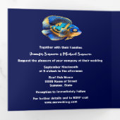 Seepferd Korallenriff Insel Meer Chic Dreifach Gefaltete Einladung (Innen Erste Seite)