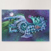 Seepferd Lady Fantasy Jigsaw Puzzle Malerei (Horizontal)