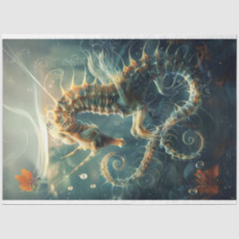 Seepferd Lebhaft gefärbt im Ozean Decoupage Seidenpapier