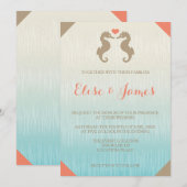 Seepferd Liebe Nautical Beach Hochzeit Einladung (Vorne/Hinten)