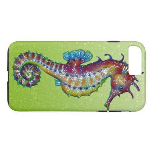 Seepferd Lime Green Case-Mate iPhone Hülle (Rückseite (Horizontal))