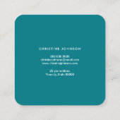Seepferd-Logo auf türkisfarbenem Age Quadratische Visitenkarte (Rückseite)