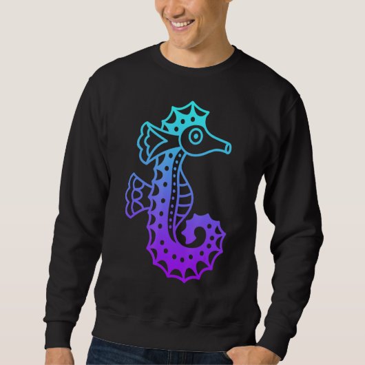 Seepferd Mandala Ästhetik Sweatshirt (Vorderseite)