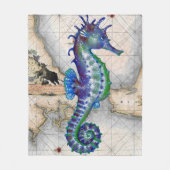 Seepferd Map Gibraltar Fleecedecke (Vorderseite)