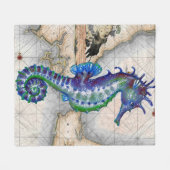 Seepferd Map Gibraltar Fleecedecke (Vorderseite (Horizontal))