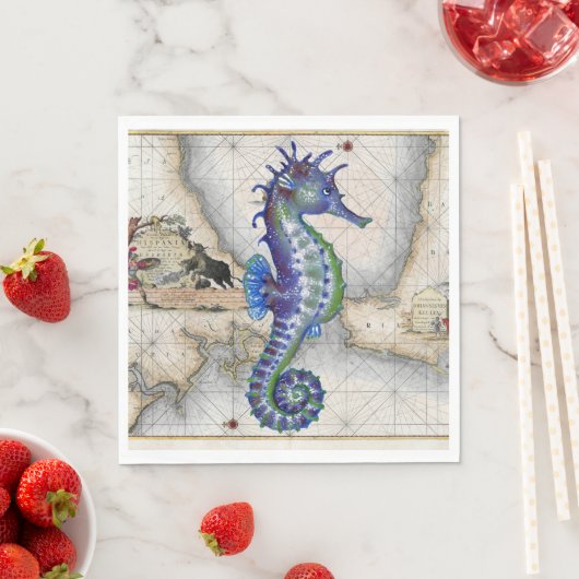 Seepferd Map Gibraltar Serviette (Beispiel)