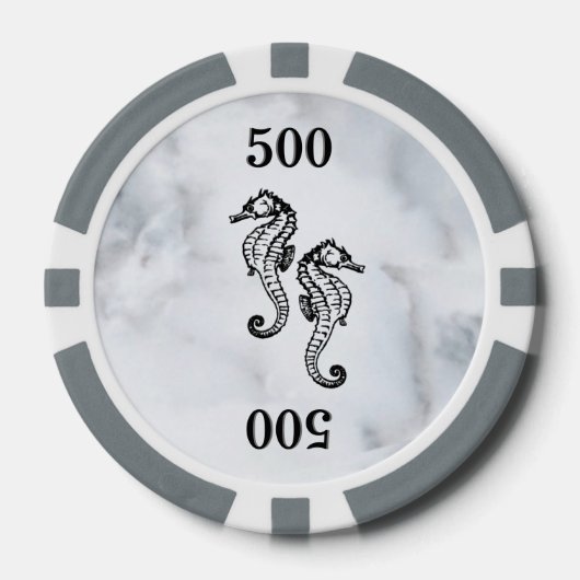 Seepferd Marble Pokerchips (Vorderseite)