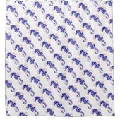 Seepferd Marine blau, rosa Sommer Strand Zuhause D Duschvorhang (Vorderseite)