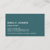 Seepferd, Meeresfrüchte, Koch, Kochkarte Visitenkarte (Rückseite)