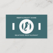 Seepferd, Meeresfrüchte, Koch, Kochkarte Visitenkarte (Vorderseite)