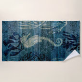 Seepferd - Mischmedien Strandtuch (Vorderseite)