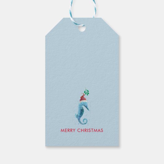 Seepferd Mistletoe Nautical Geschenkanhänger (Rückseite)
