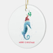 Seepferd Mistletoe Nautical Keramik Ornament (Links)