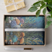 Seepferd mit Muscheln und Korallen Seidenpapier (Geschenk)