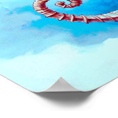Seepferd mit türkisfarbenem Wasser Poster (Ecke)