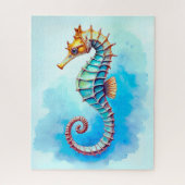 Seepferd mit türkisfarbenem Wasser Puzzle (Vertikal)