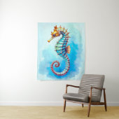 Seepferd mit türkisfarbenem Wasser Wandteppich (Beispiel)