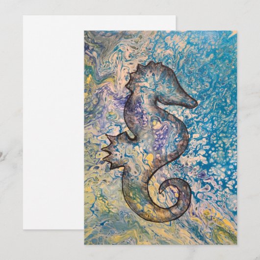 Seepferd-Mitteilungskarten Dankeskarte (Vorne/Hinten)