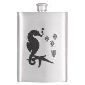 Seepferd Monogramm Flachmann (Vorderseite)