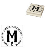 Seepferd Monogramm-Rücksendeadresse Gummistempel (Stempel)